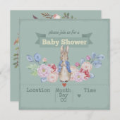 Bunny Baby shower Uitnodiging (Voorkant / Achterkant)