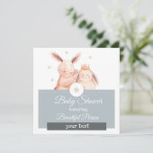 Bunny Baby shower Uitnodiging (Staand voorkant)