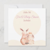 Bunny Baby shower Uitnodiging (Achterkant)