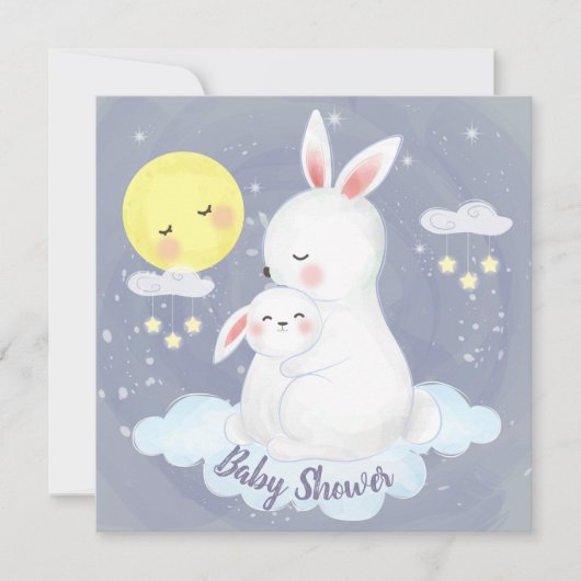 Bunny Baby shower Uitnodiging (Voorkant)