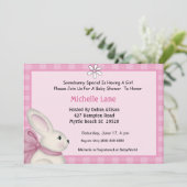 Bunny Baby shower Uitnodiging (Staand voorkant)