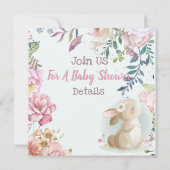 Bunny Baby shower Uitnodiging (Achterkant)