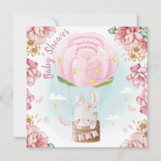 Bunny Baby shower Uitnodiging (Voorkant)