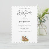 Bunny Baby shower Uitnodiging (Staand voorkant)