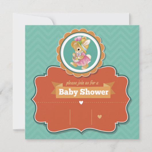 Bunny Baby shower Uitnodiging (Voorkant)