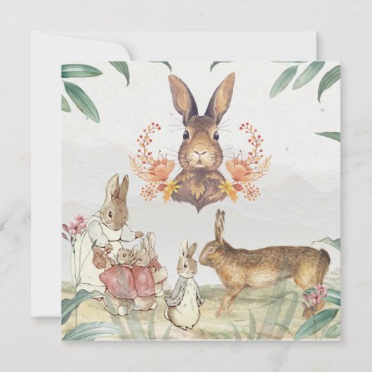 Bunny Baby shower Uitnodiging (Achterkant)