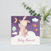 Bunny Baby shower Uitnodiging (Staand voorkant)