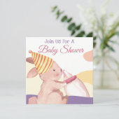 Bunny Baby shower Uitnodiging (Staand voorkant)