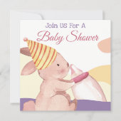 Bunny Baby shower Uitnodiging (Voorkant)