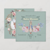 Bunny Baby shower Uitnodiging (Voorkant / Achterkant)