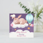 Bunny Baby shower Uitnodiging (Staand voorkant)
