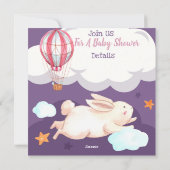 Bunny Baby shower Uitnodiging (Achterkant)