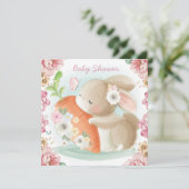 Bunny Baby shower Uitnodiging (Staand voorkant)
