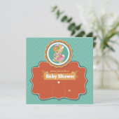 Bunny Baby shower Uitnodiging (Staand voorkant)