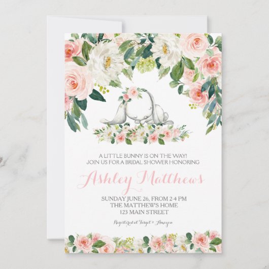 Bunny baby shower-uitnodiging kaart (Voorkant)