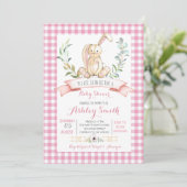 bunny baby shower-uitnodiging kaart (Staand voorkant)