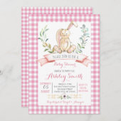bunny baby shower-uitnodiging kaart (Voorkant / Achterkant)