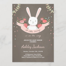 Bunny Baby shower uitnodiging Rabbit Spring Floral