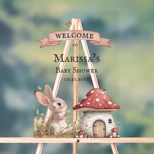  Bunny Baby shower Welkom Acryl Bord (Neutraal)