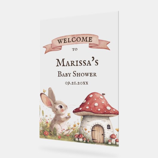  Bunny Baby shower Welkom Acryl Bord (Hoek)