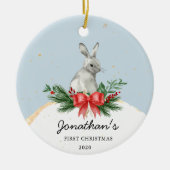Bunny Baby's eerste kerstOrnament Keramisch Ornament (Voorkant)