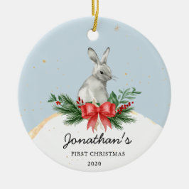 Bunny Baby's eerste kerstOrnament Keramisch Ornament