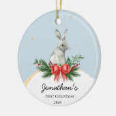 Bunny Baby's eerste kerstOrnament Keramisch Ornament (Links)