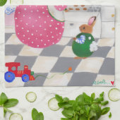 Bunny Baking Cookies Kitchen Towel Theedoek (Gevouwen)