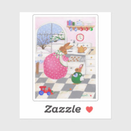 Bunny Baking Cookies Sticker