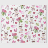 Bunny Ballerina in Waterverf Cadeaupapier (Vlak)