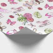 Bunny Ballerina in Waterverf Cadeaupapier (Hoek)