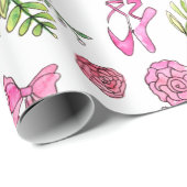 Bunny Ballerina in Waterverf Cadeaupapier (Rol Hoek)