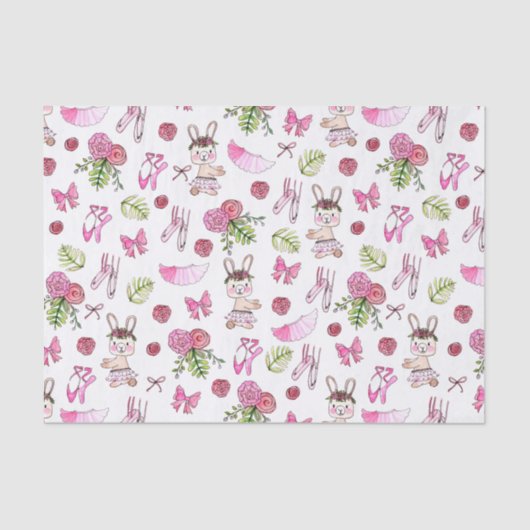 Bunny Ballerina in Waterverf Tissuepapier (Voorkant)
