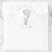 Bunny Ballons Verjaardag Classic Ronde Ronde Sticker (Tas)