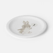 Bunny Balloon 1st Birthday Papieren Bordje (Gekanteld)