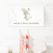 Bunny Balloon 1st Birthday Spandoek (Insitu)