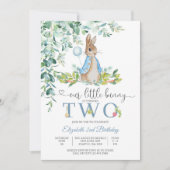 Bunny Balloon 2nd Birthday Invitation Kaart (Voorkant)