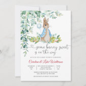 Bunny Balloon Baby Shower Invitation Kaart (Voorkant)