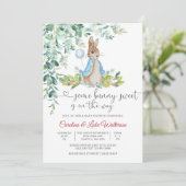 Bunny Balloon Baby Shower Invitation Kaart (Staand voorkant)