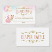 Bunny Balloons Baby shower Diaper Raffle Ticket Informatiekaartje (Voorkant / Achterkant)