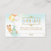 Bunny Balloons Baby shower Diaper Raffle Ticket Informatiekaartje (Voorkant)
