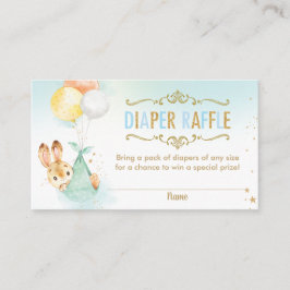Bunny Balloons Baby shower Diaper Raffle Ticket Informatiekaartje