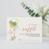 Bunny Balloons Diaper-kaart Kaart (Staand voorkant)
