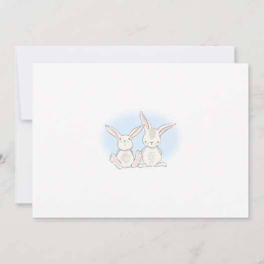 Bunny + Balloons Geslacht Onthulling Uitnodiging (Achterkant)