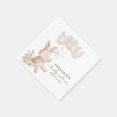 Bunny Balloons Waterverf Boho Neutral Baby shower Servet (Hoek)