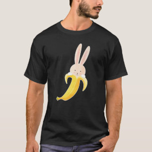 Bunny Banana Bunnana Cute Rabbit Peeled Banana T-shirt