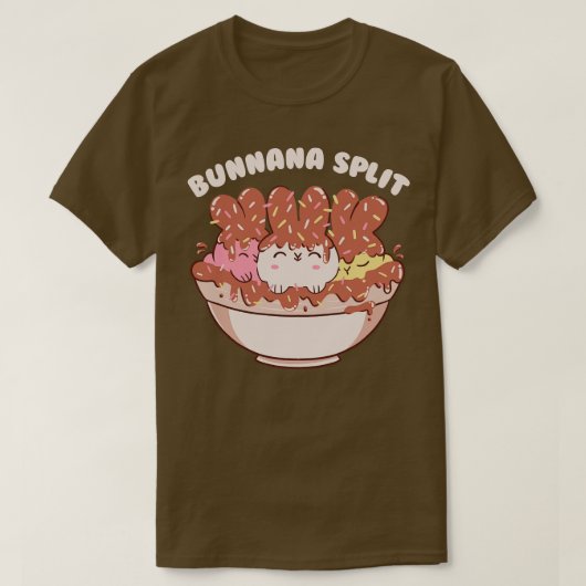 Bunny Banana Split Ice Cream Leuke Dieren door Tob T-shirt (Design voorkant)