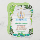 Bunny Baptism Christening First Communion greenery Kaart (Voorkant / Achterkant)
