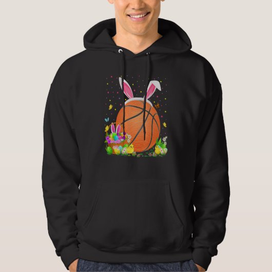Bunny Basketball Easter Egg Hunt Basketball Easte Hoodie (Voorkant)
