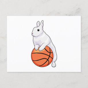 Bunny Basketball-speler Basketball Briefkaart